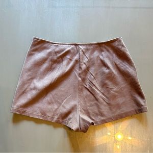 She + sky faux leather snakeskin shorts. Higher waisted. Taupe/tan